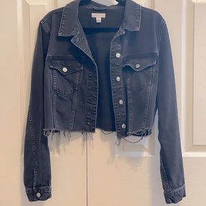Top Shop Distressed Denim Cropped Jacket